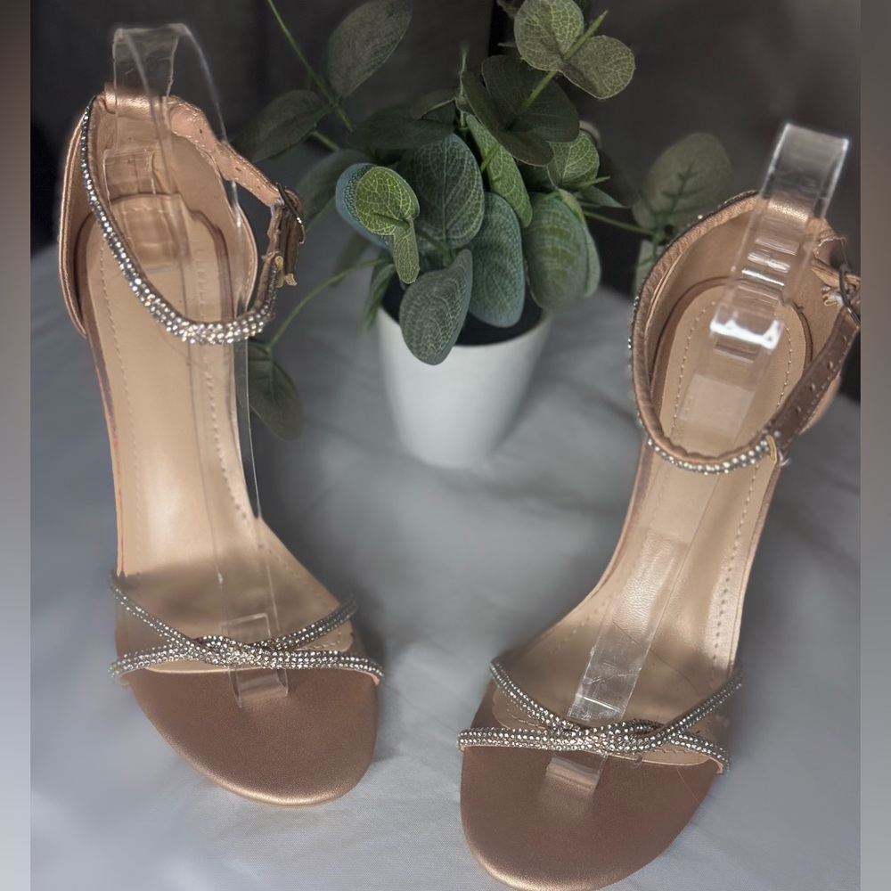 Elegant Champagne Strappy Heels